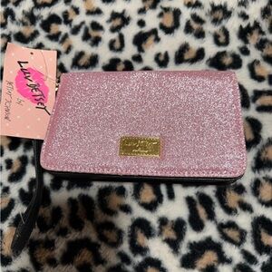 Betsey Johnson Sparkling Pink Wristlet